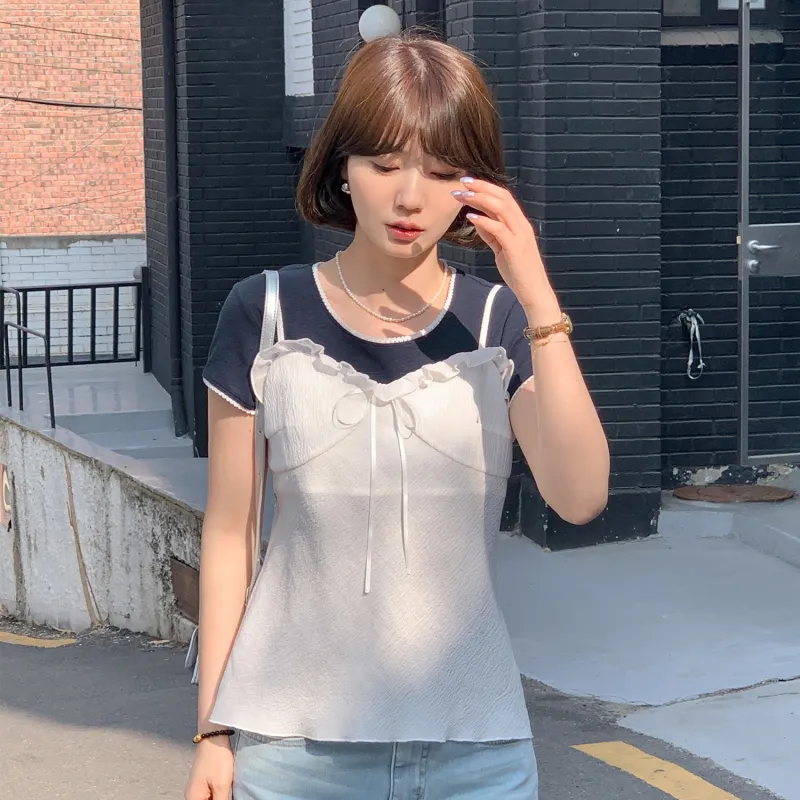 Fstudio Korean Style Ambient Layered Bowknot Inner Camisole Women's-12