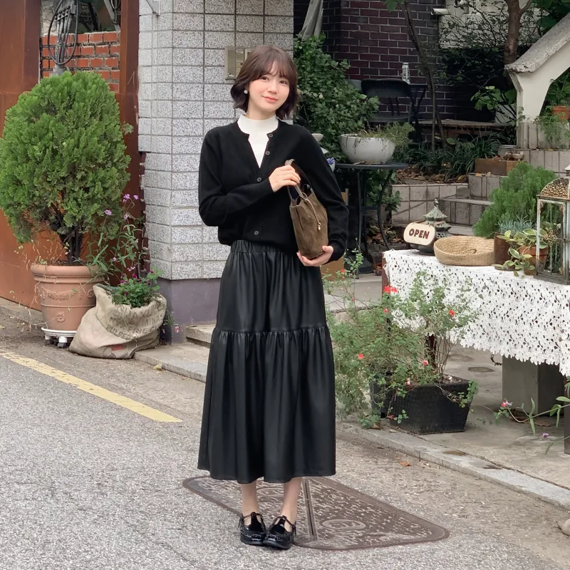 Fstudio Leather Long Skirts Women's-5