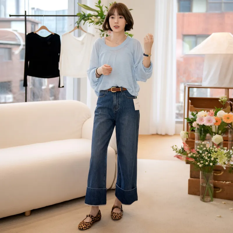 Fstudio Spring Korean Style Thin Knitted Fabric Layered Design Two Piece Set Top Women's-4