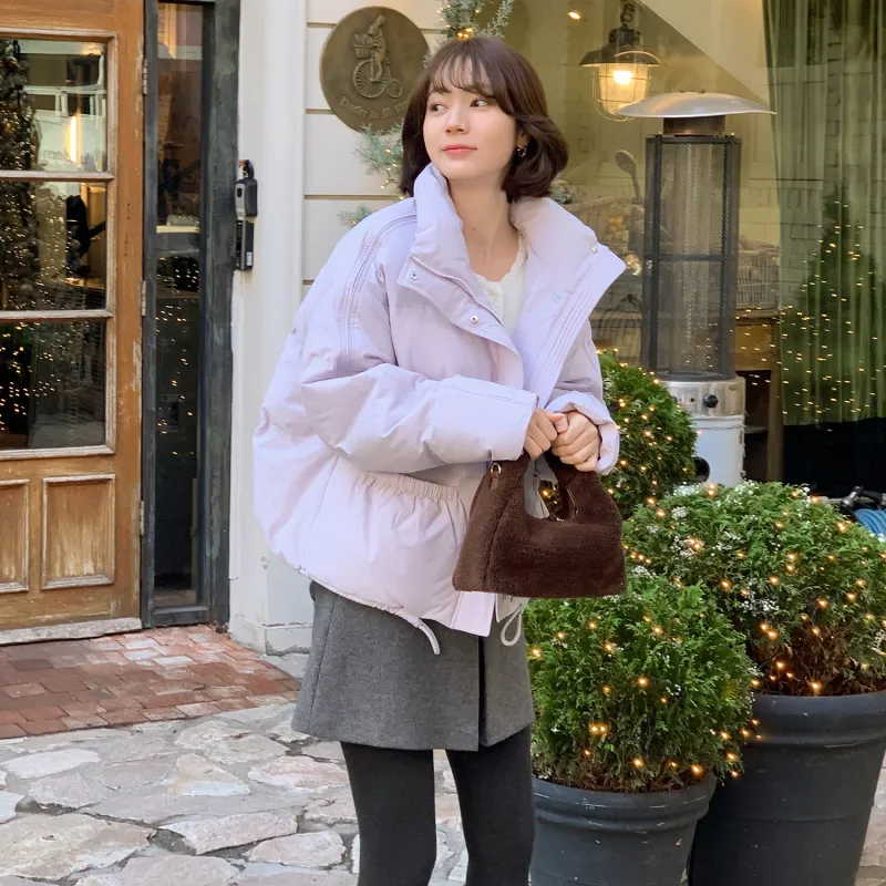 Fstudio Fall And Winter Korean Petite 90 Fill Power White Duck Down Cropped Down Jacket Coat Women's-9