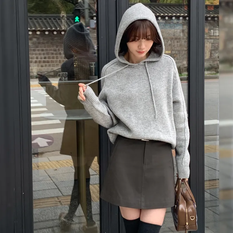 Fstudio Casual Short Skirts Women's Coffee-5
