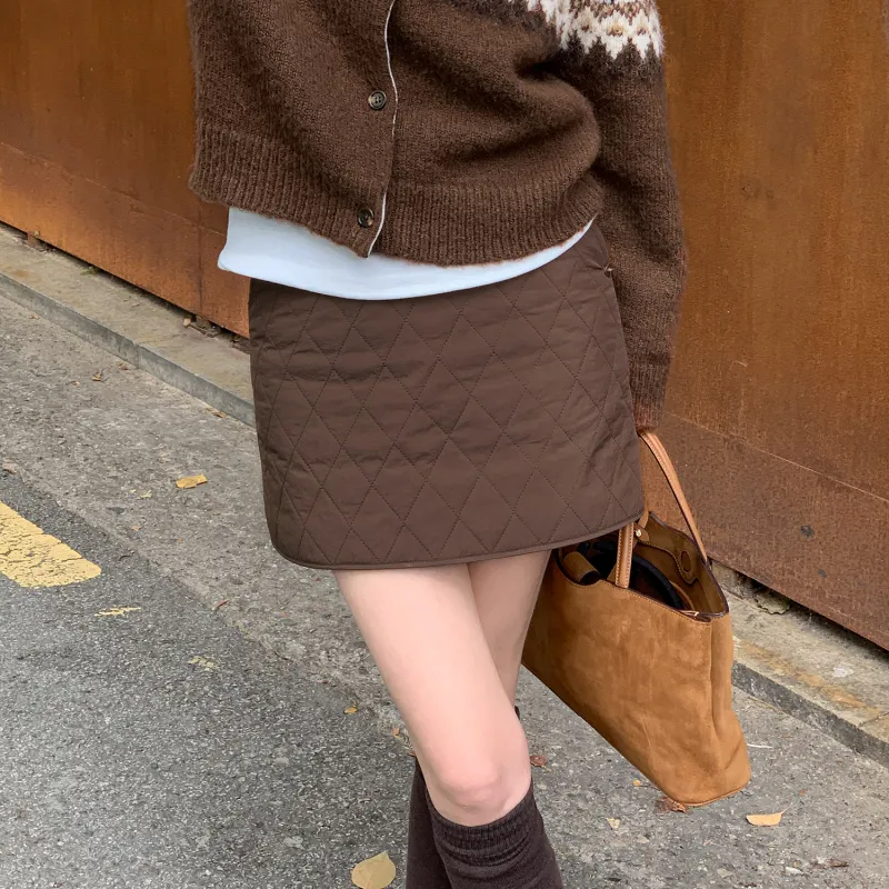 Fstudio Casual Short Skirts Women's Beige/Coffee-6