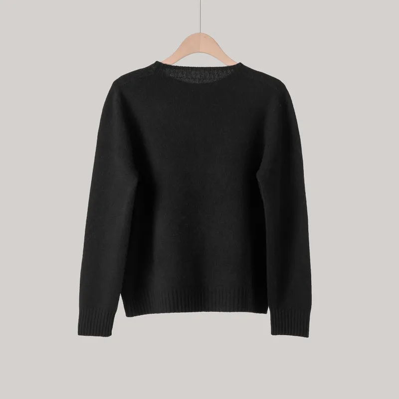 Fstudio Fashion Loose Fit Commute Base Knitwear Women's Black-7