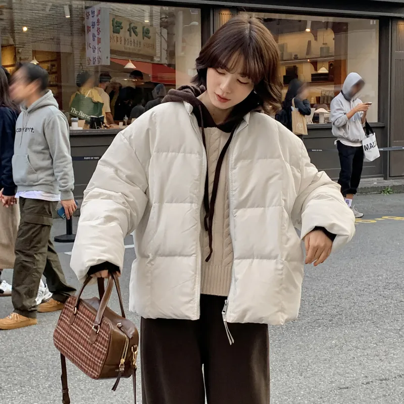 Fstudio Korean Commute Loose Fit Petite Cropped Down Jacket Women's Apricot-2