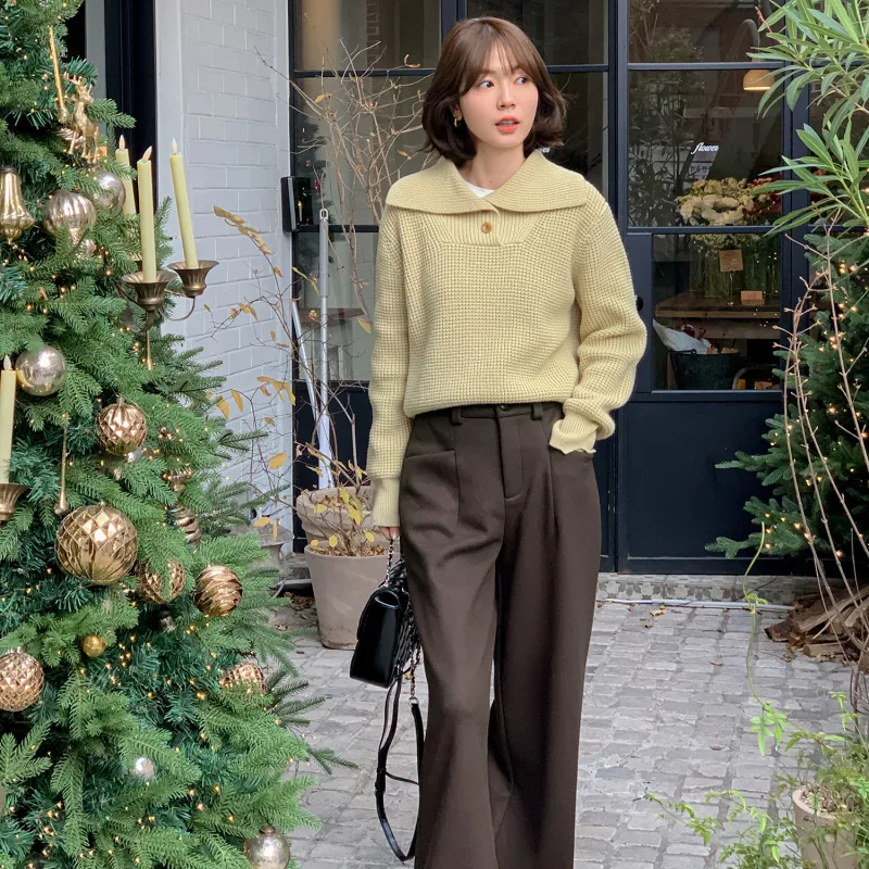 Fstudio Korean Commute Straight Fit Solid Color High Rise Casual Pants Women's-11