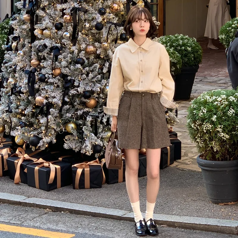 Fstudio Fall And Winter Korean Style Elegant Multicolor Shirt Women's Apricot-7