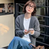 Fstudio Korean V-Neck Knitted Fabric Cardigan Petite Layering Inner Layer Unisex