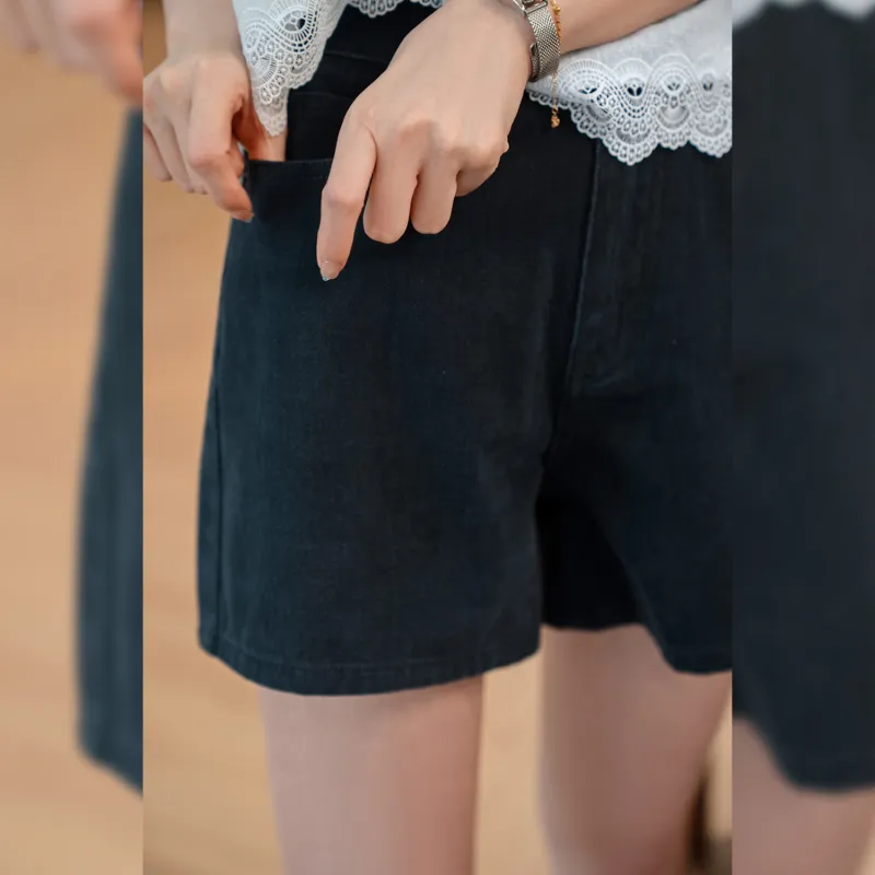 Fstudio Denim Shorts Women's Navy Blue-5
