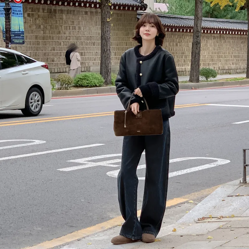 Fstudio Cropped Coats Unisex Black-7