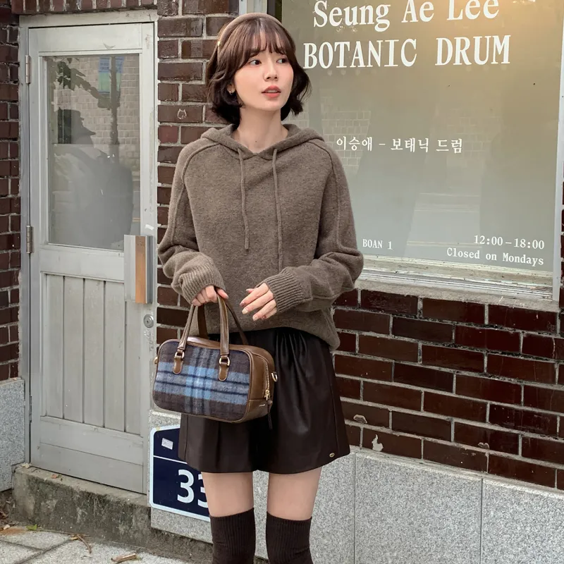 Fstudio Fall And Winter Korean Style Hooded Design Solid Color Inner Layer Wool Sweaters Women's-10