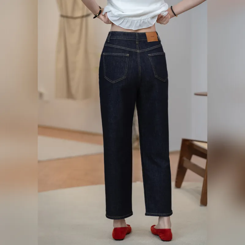 Fstudio Summer Korean Style Thin Slimming Casual Jeans Women's Blue-4