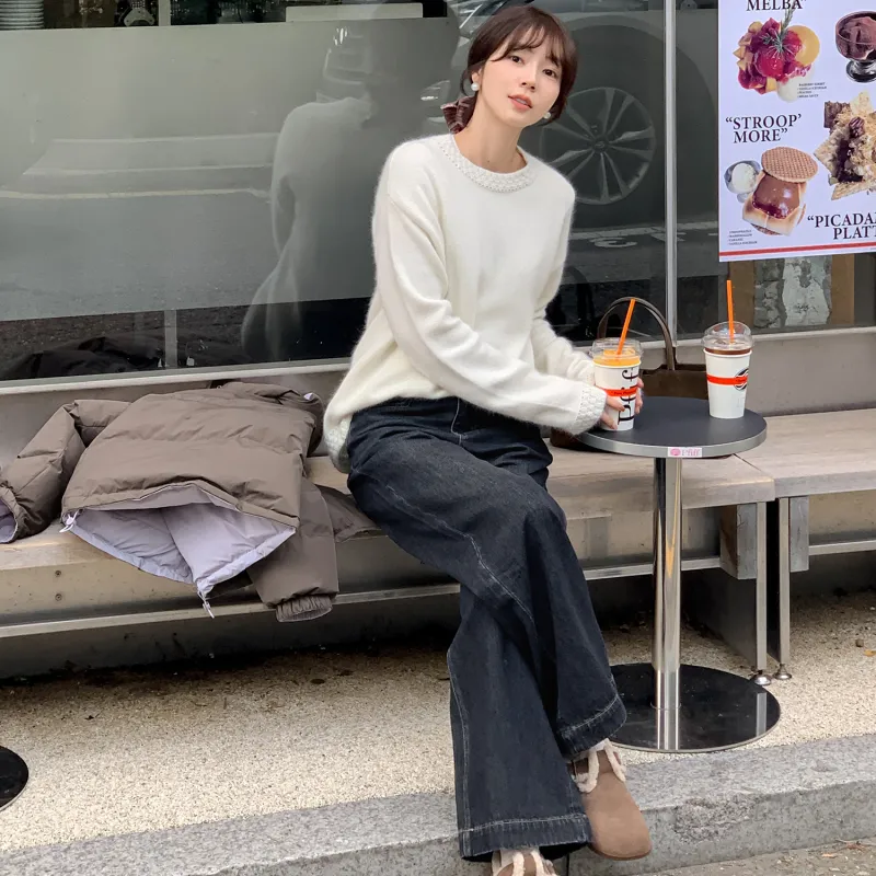 Fstudio Korean-Style Autumn And Winter Crew Neck Small Design Atmosphere Wool Knitwear Women's-4