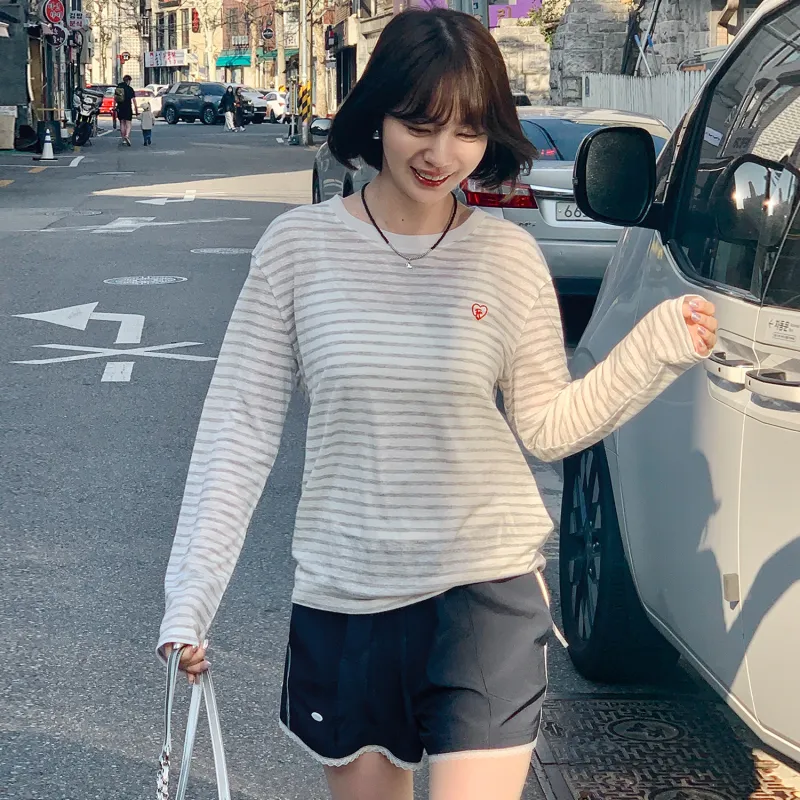 Fstudio Summer Korean Style Petite Commute Thin Casual Shorts Women's White/Navy Blue-11