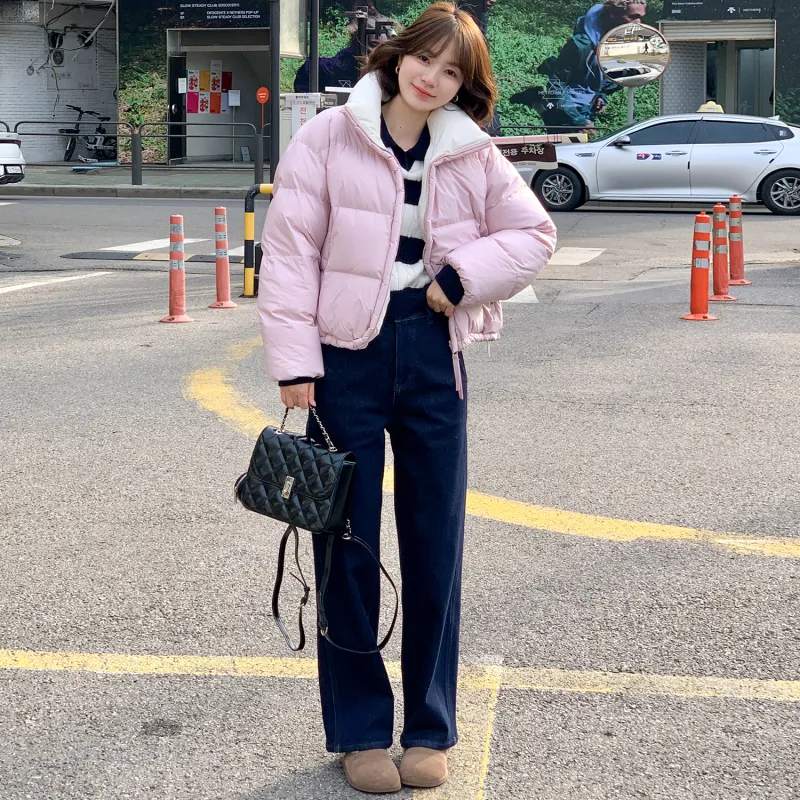 Fstudio Fall And Winter Korean Sweet Style Petite Cropped Down Jacket Coat Women's-11