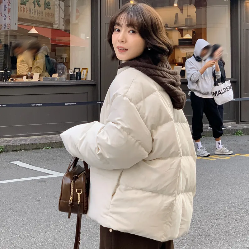 Fstudio Korean Commute Loose Fit Petite Cropped Down Jacket Women's Apricot-5