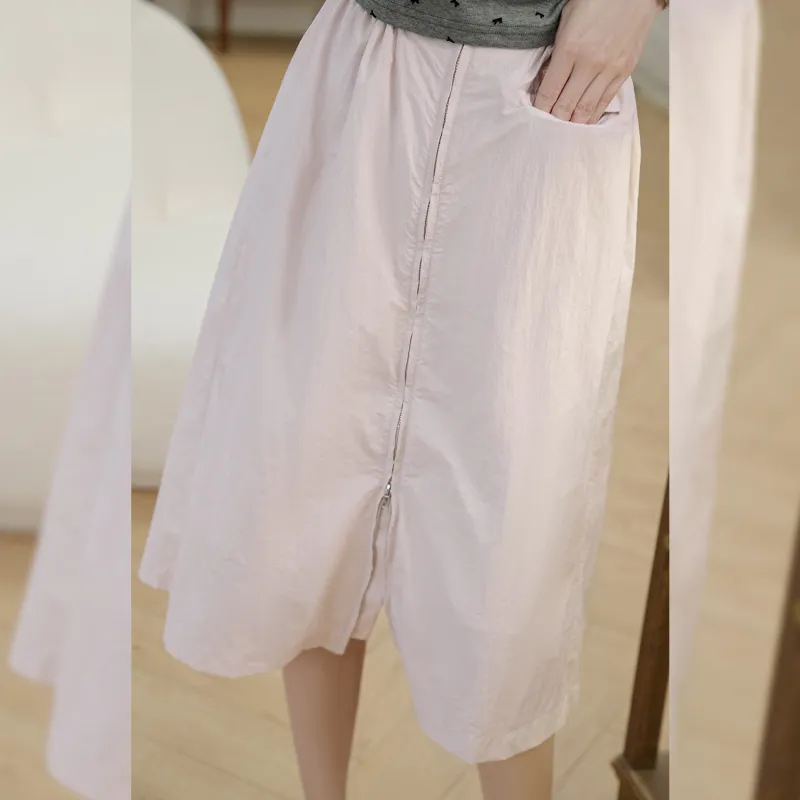 Fstudio Casual Long Skirts Women's Pink-3