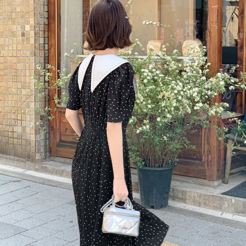 Fstudio Short Sleeved Dress Women's Black-2