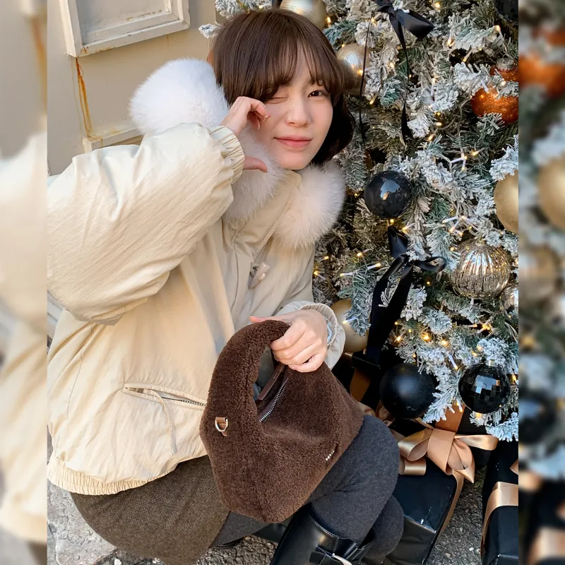 Fstudio Fall And Winter Korean Petite Cropped 90 Fill Power White Duck Down Coat Women's Khaki-4