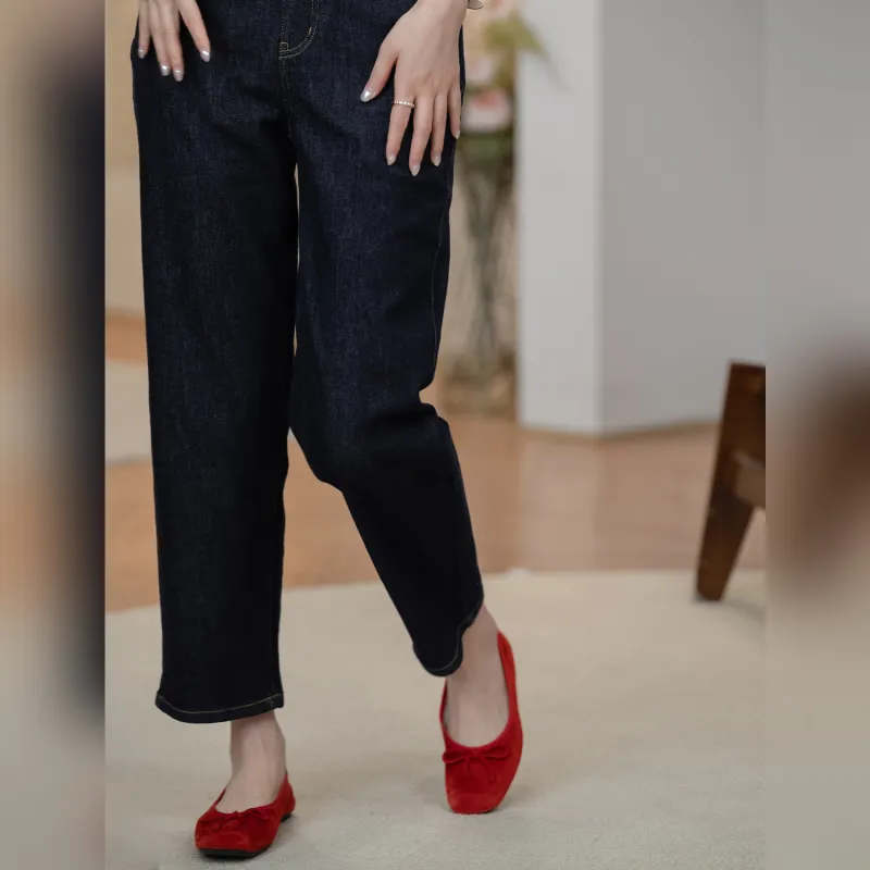 Fstudio Summer Korean Style Thin Slimming Casual Jeans Women's Blue-5