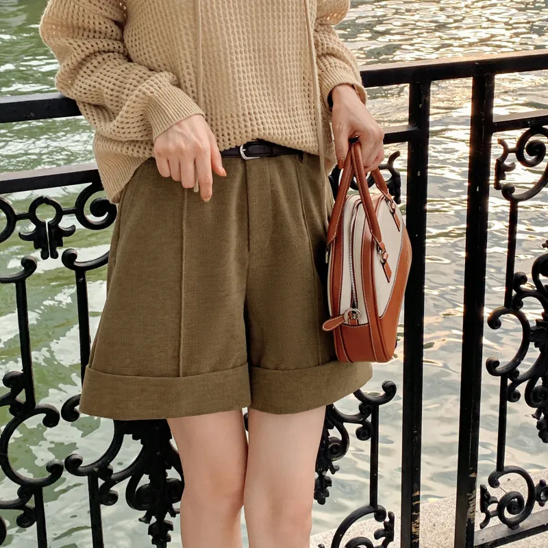 Fstudio Casual Shorts Women's Brown-2