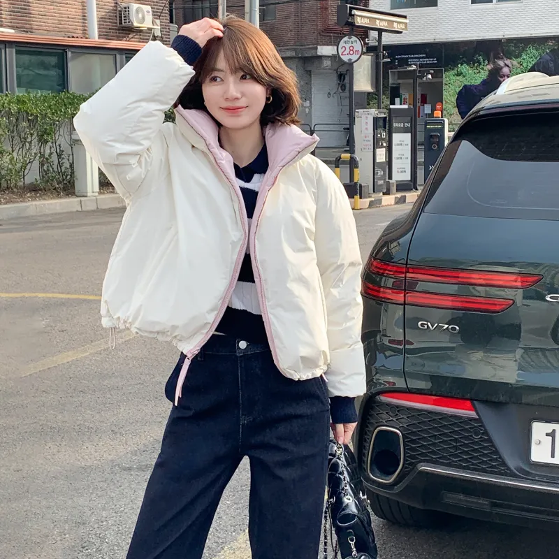 Fstudio Fall And Winter Korean Sweet Style Petite Cropped Down Jacket Coat Women's-13