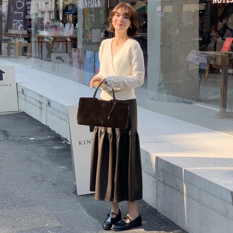 Fstudio Leather Long Skirts Women's-10