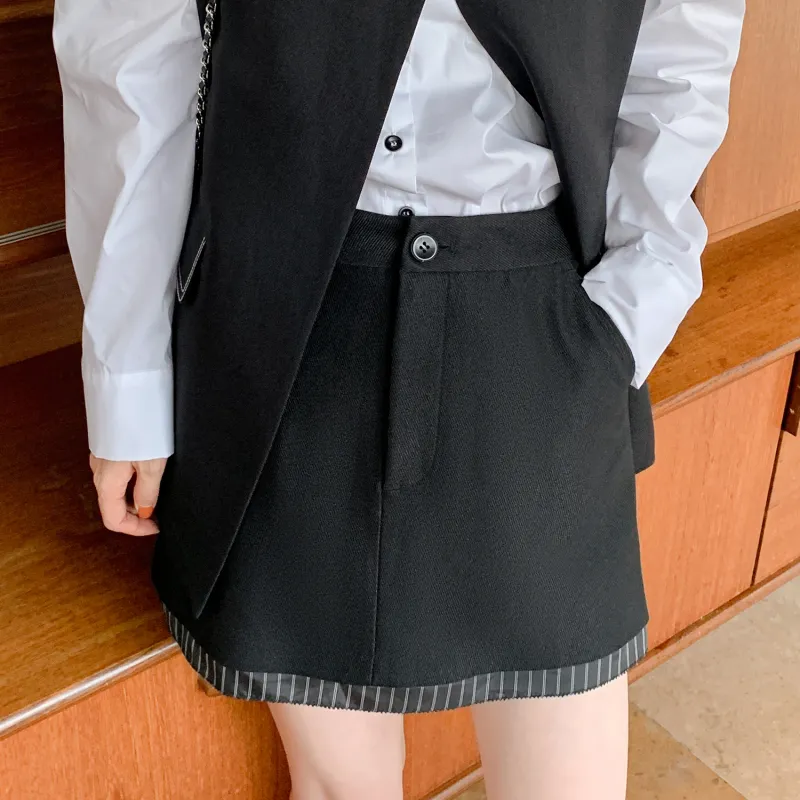 Fstudio Casual Short Skirts Women's Black-3