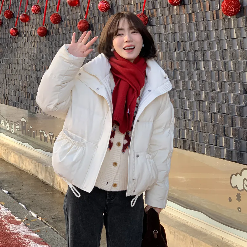 Fstudio Fall And Winter Korean Petite 90 Fill Power White Duck Down Cropped Down Jacket Coat Women's-2