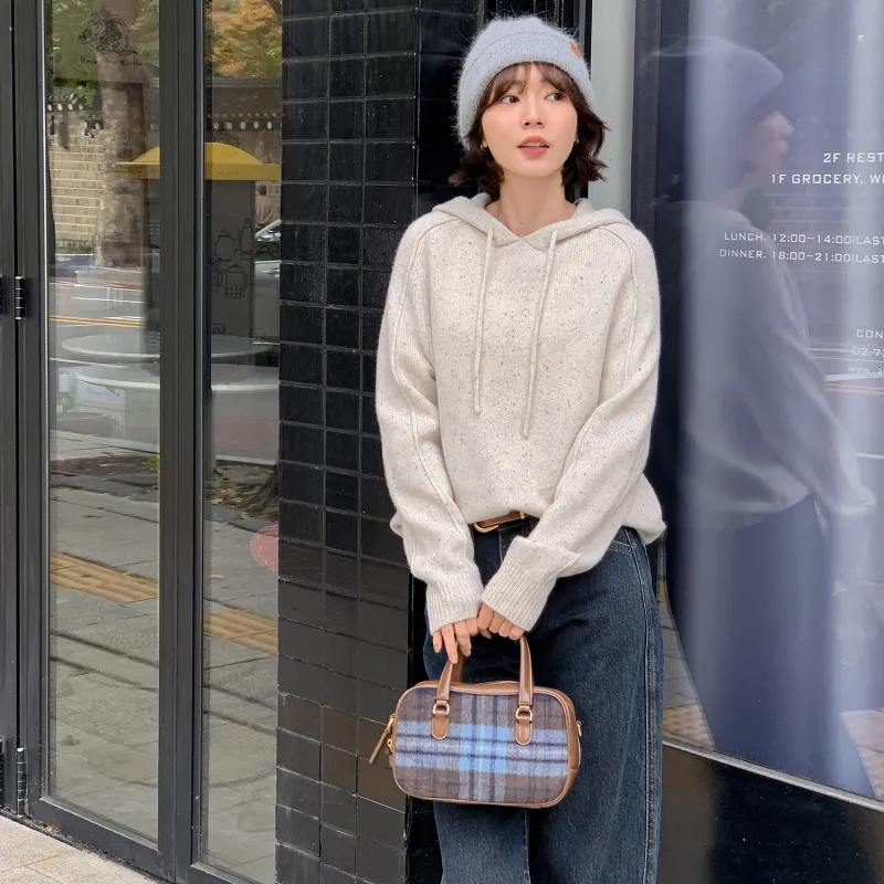 Fstudio Fall And Winter Korean Style Hooded Design Solid Color Inner Layer Wool Sweaters Women's-22