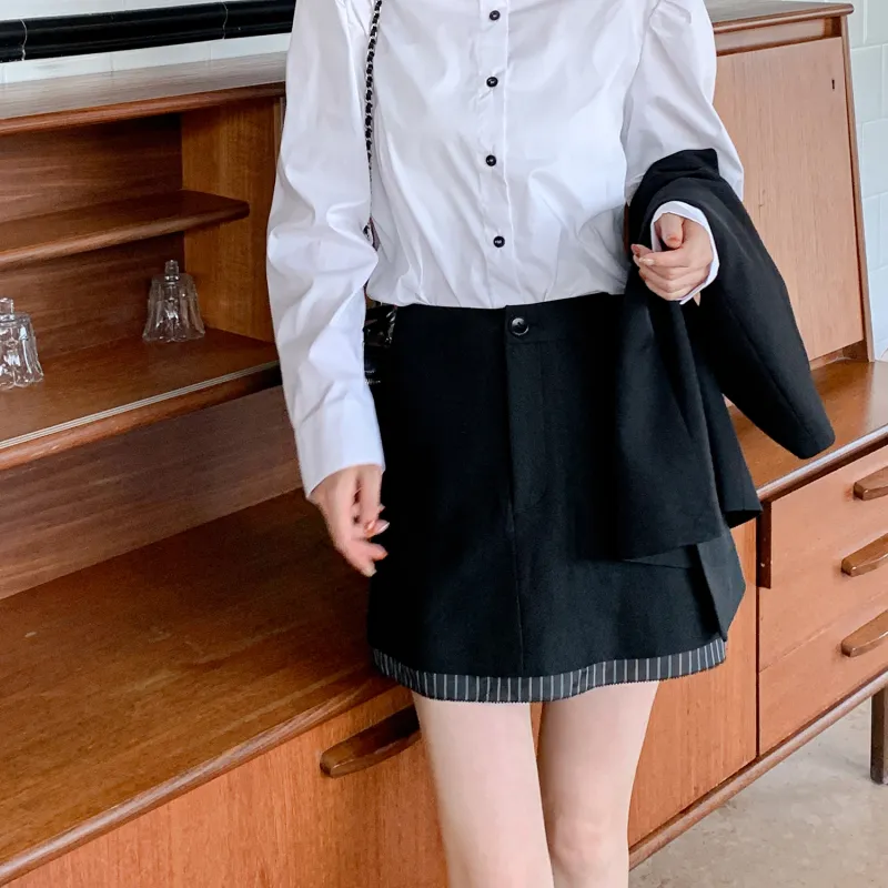 Fstudio Casual Short Skirts Women's Black-2