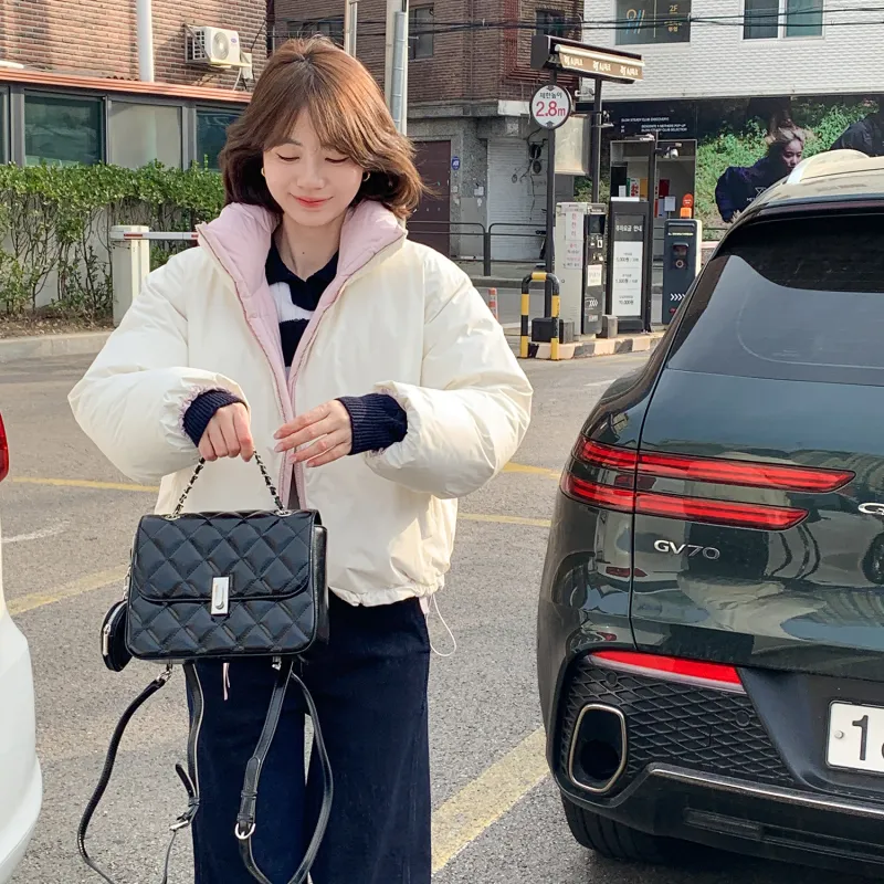 Fstudio Fall And Winter Korean Sweet Style Petite Cropped Down Jacket Coat Women's-12