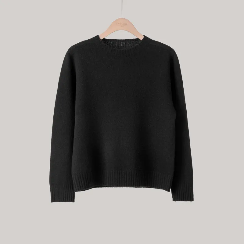 Fstudio Fashion Loose Fit Commute Base Knitwear Women's Black-6