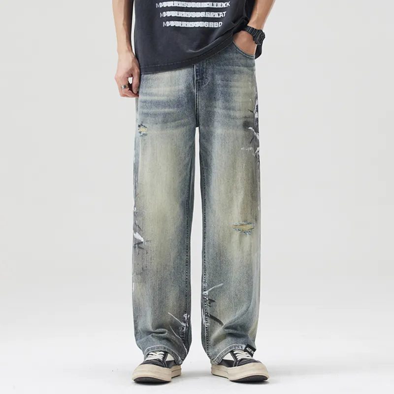 YK&YB Jeans Unisex Vintage Blue-5
