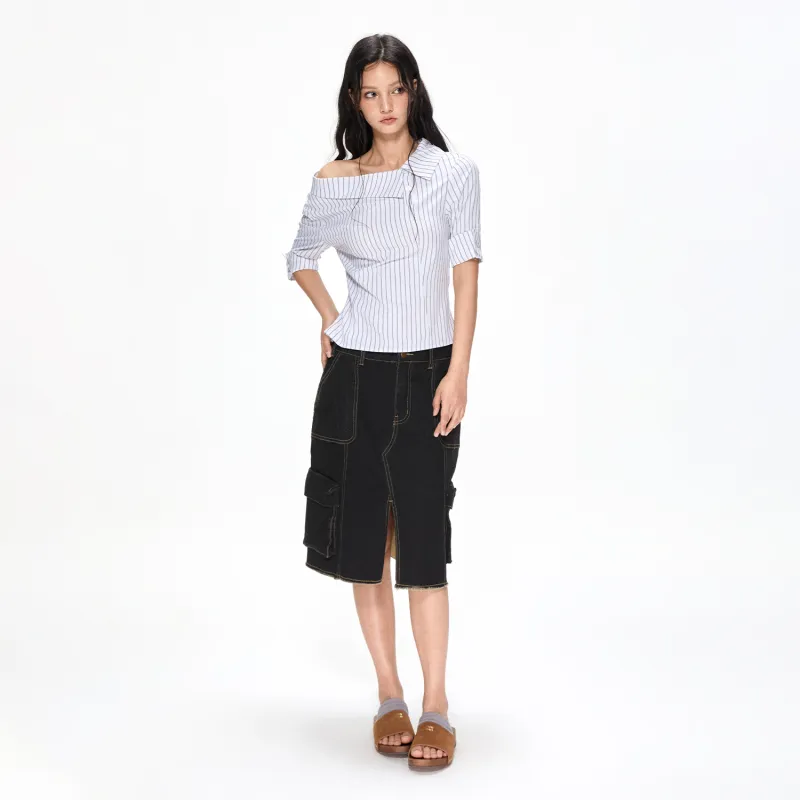 APEA Shirts Women's White Stripes-3