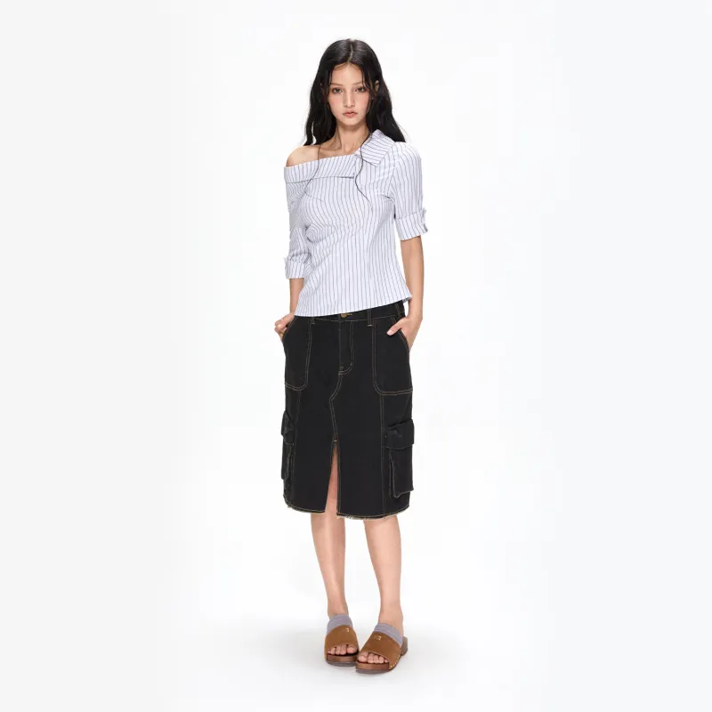 APEA Shirts Women's White Stripes-4