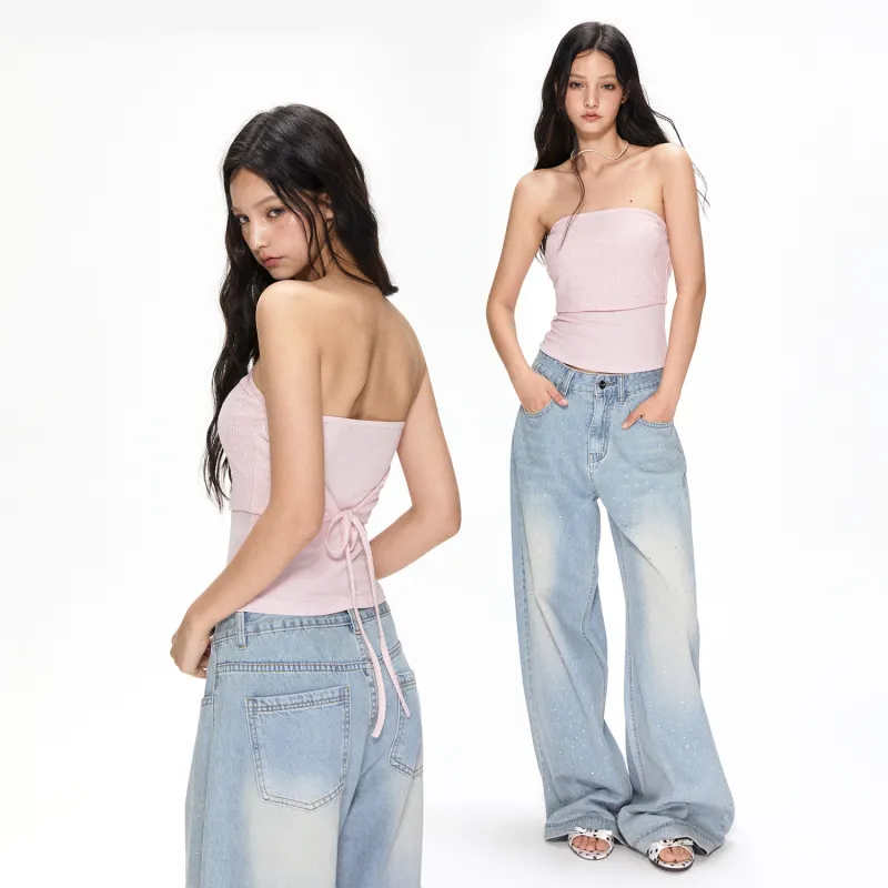 APEA Strapless Tops Women's Pink-1