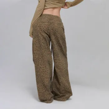 APEA Casual Pants Women's Brown Leopard Print