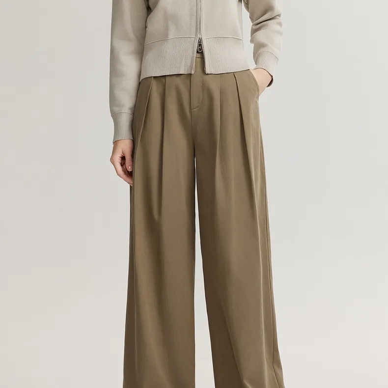 ELLE Casual Pants Women's Coffee-4