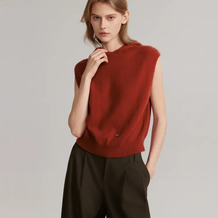 ELLE Sweater Women's Orange Red-6