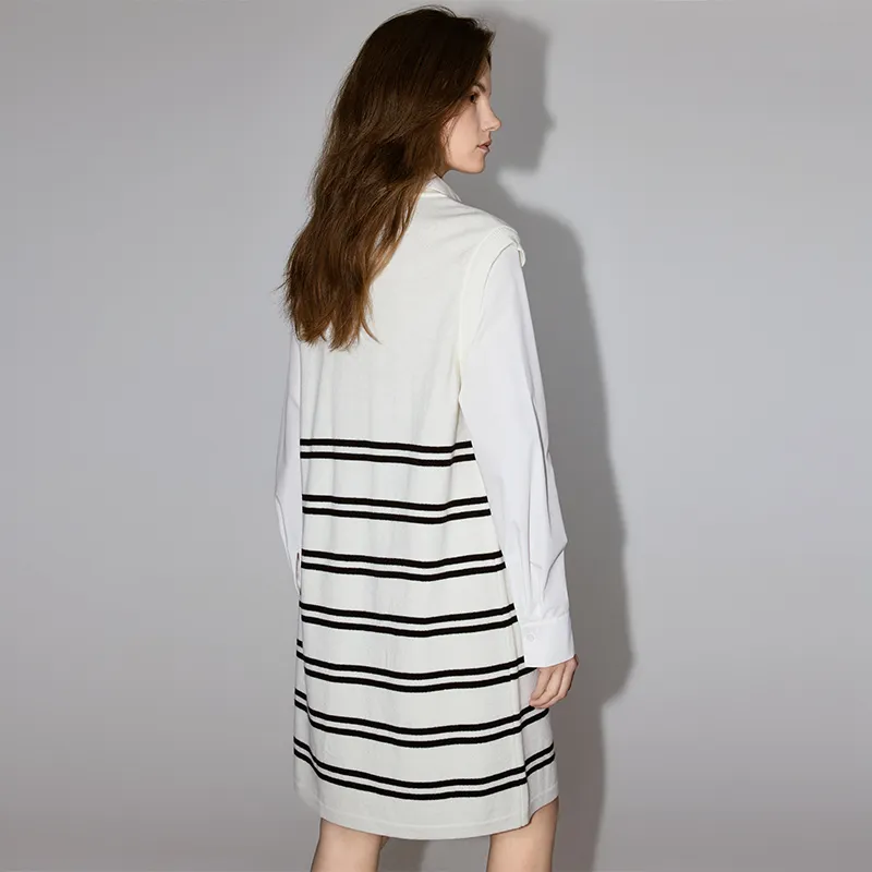 ELLE Long Sleeved Skirt Winter Women's Ecru-3