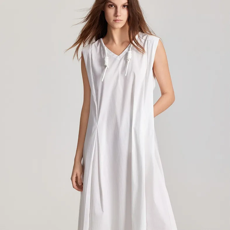 ELLE Sleeveless Dress Women's White-3