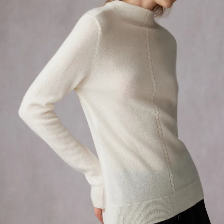 ELLE Cashmere Sweater Women's White-4