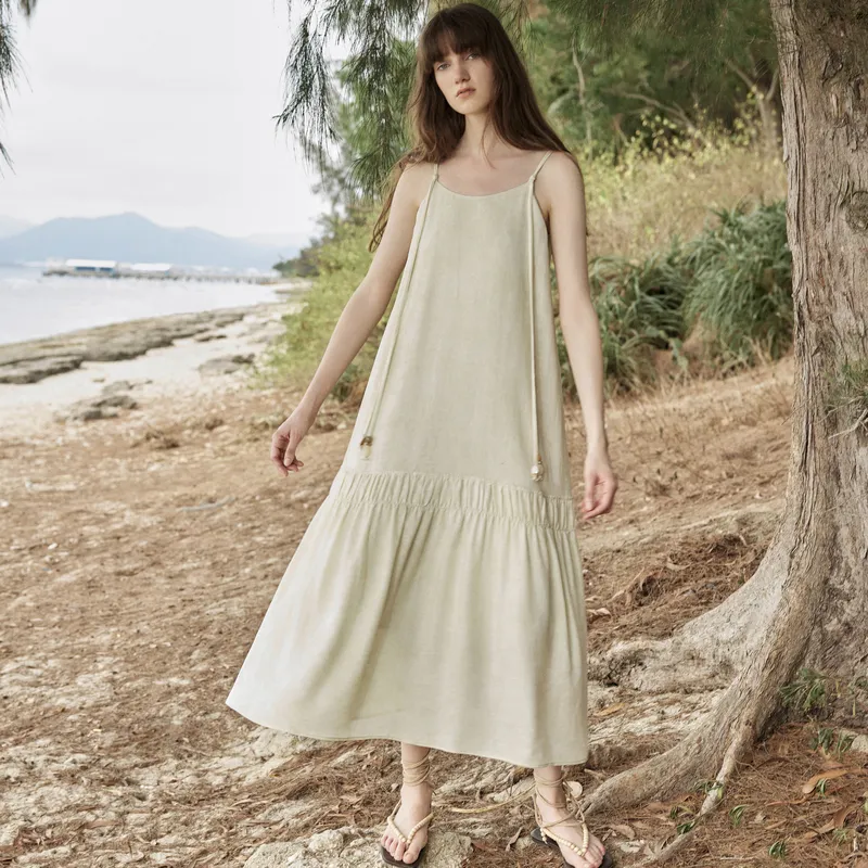 ELLE Slip Dresses Women's Light Green-1