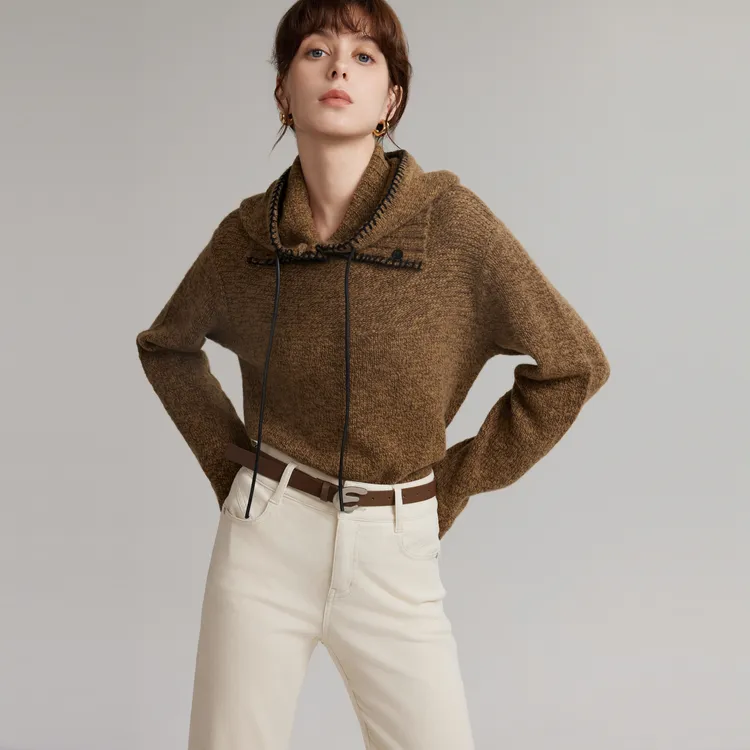 ELLE Sweaters Women's Coffee-2