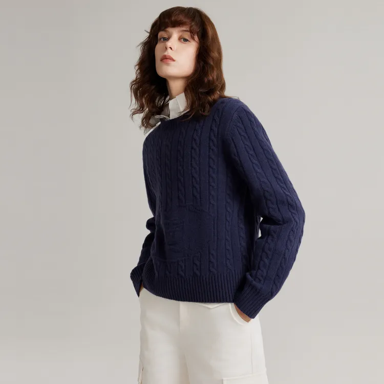 ELLE Knitwear Women's Navy Blue-2