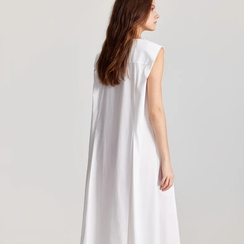 ELLE Sleeveless Dress Women's White-4