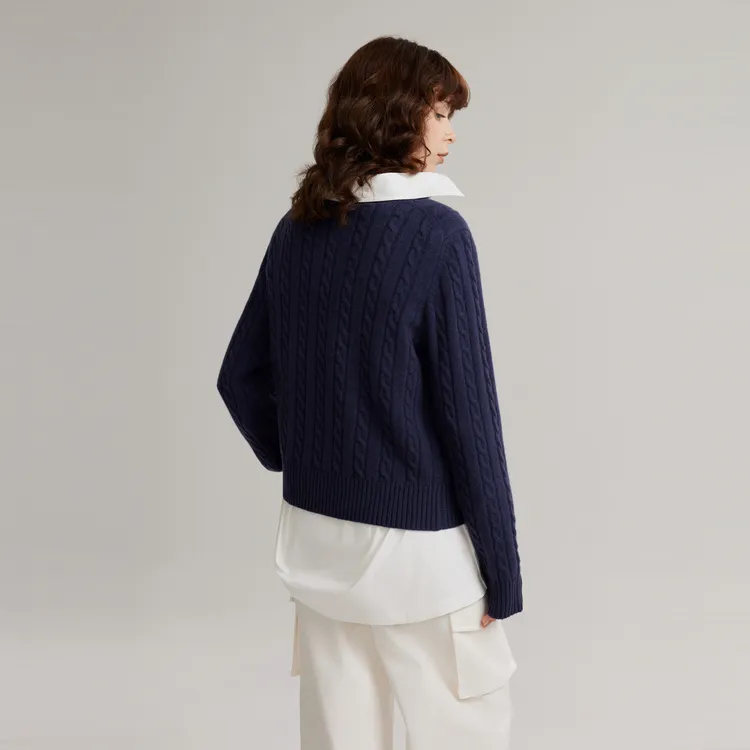 ELLE Knitwear Women's Navy Blue-5