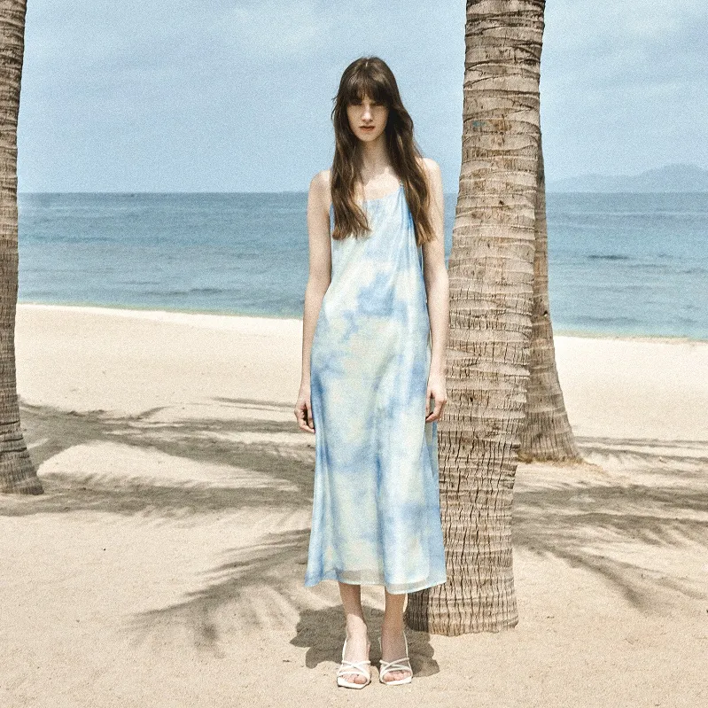 ELLE Slip Dresses Summer Women's-11