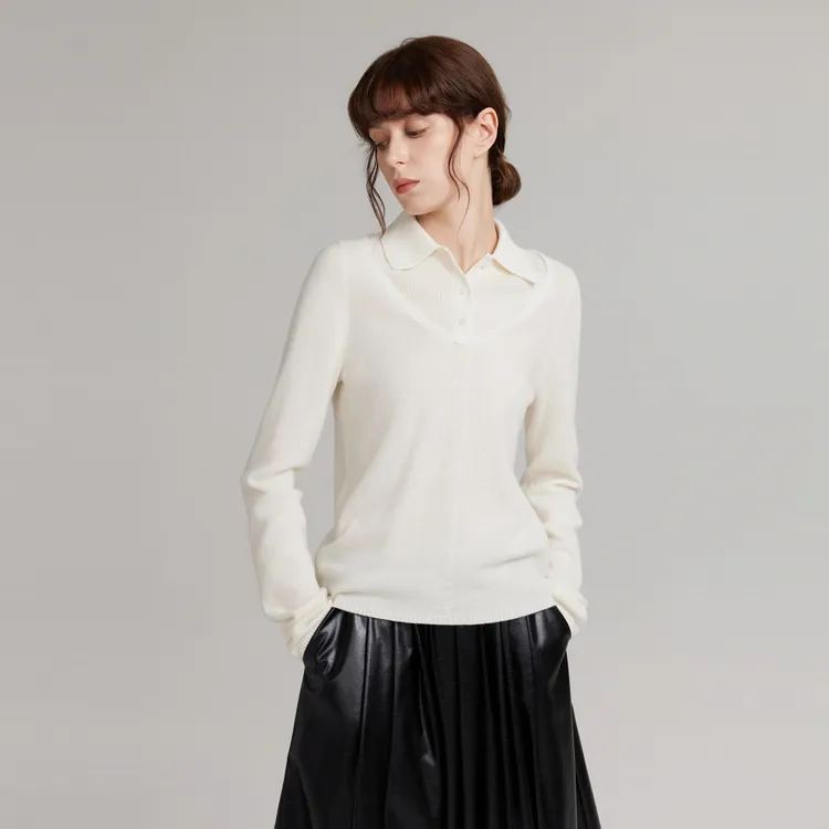 ELLE Sweaters Women's White-3