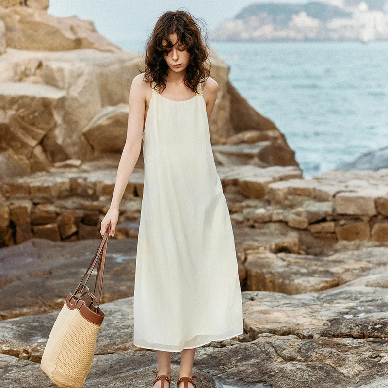 ELLE Slip Dresses Summer Women's-4